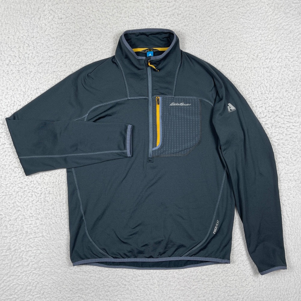 Eddie Bauer Pullover Mens M Gray First Ascent Quarter Zip Hiking Gorpcore Trail